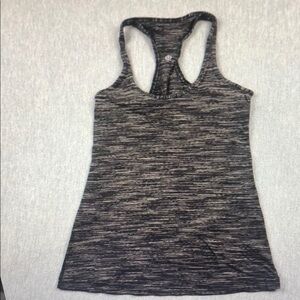Women's Black and Gray Racerback Tank Top